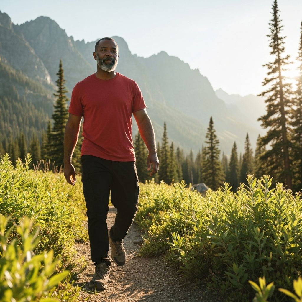 Persona caminando en la naturaleza